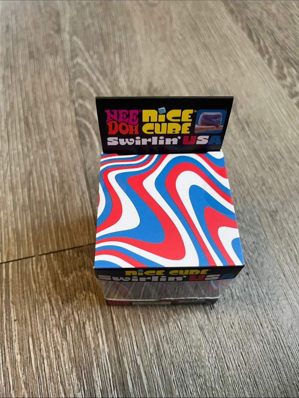 New Needoh Swirlin USA sealed squishy Americana fidget sensory cube ice nice